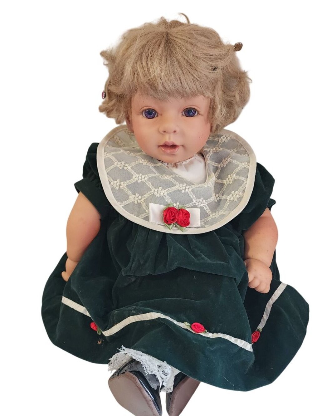 Vintage Secrist Porcelain Doll Blond Hair newborn Size